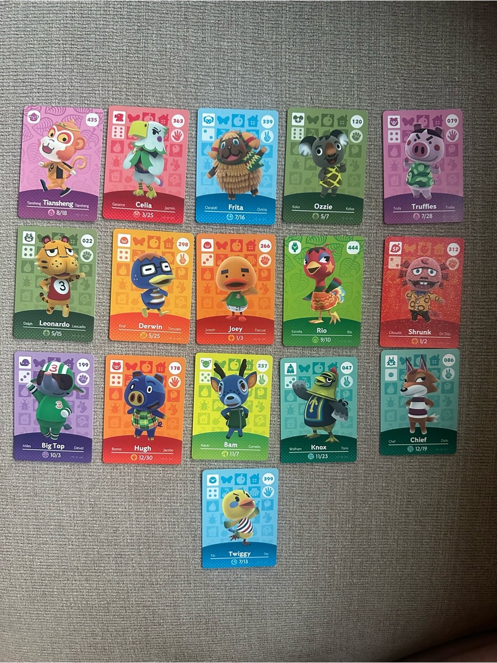 Animal Crossing Amiibo Cards Lot - Colorful Character Set
